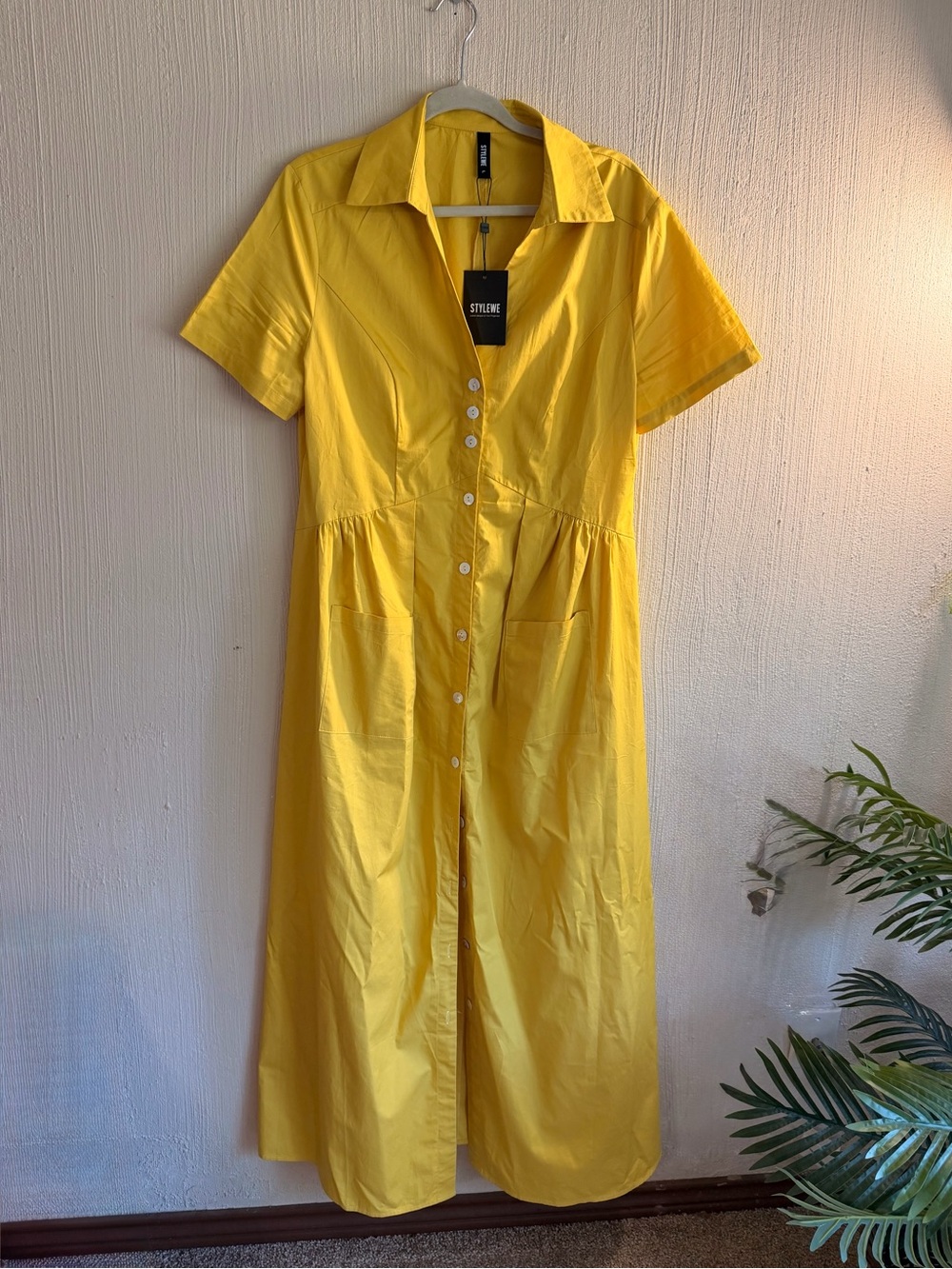 💛 Sunshine Yellow Button-Front Maxi Dress • Retro Summer Picnic Cutie